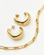 Dome Hoop Earrings & Chain Necklace Set | 18ct Gold Plated Online Hot Sale