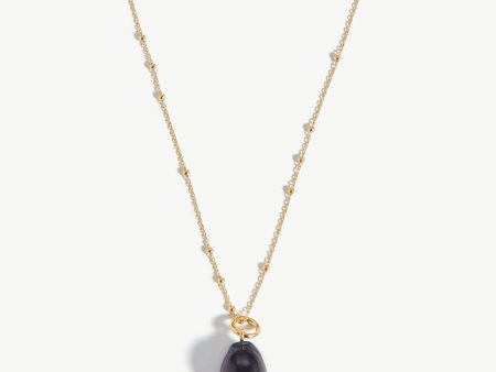 Baroque Pearl Chain Necklace | 18ct Gold Vermeil Grey Pearl Online Hot Sale