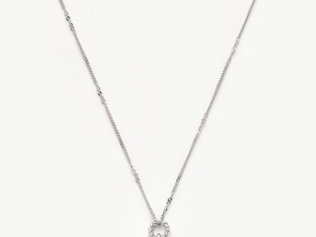 Mini Ridge Heart Charm Pendant Necklace | Sterling Silver Fashion