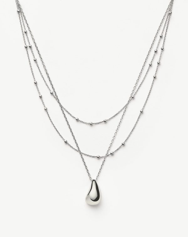 Savi Droplet Pendant & Double Necklace Set | Sterling Silver Online Hot Sale