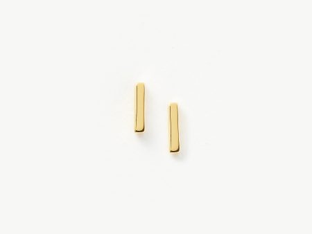 Bar Stud Earrings | 18ct Gold Vermeil For Sale