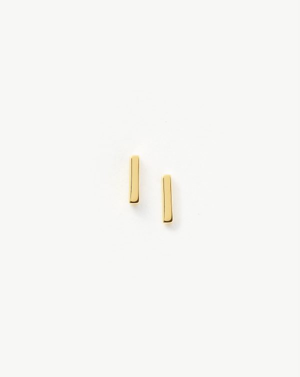 Bar Stud Earrings | 18ct Gold Vermeil For Sale