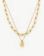 Star Ridge & Paperclip Chain Necklace Set | 18ct Gold Vermeil Cubic Zirconia For Cheap