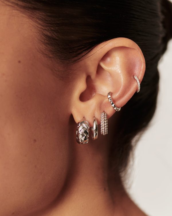 Lucy Williams Waffle Mini Hoop Earrings | Sterling Silver Sale