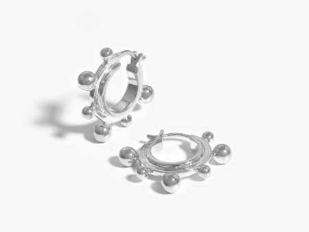 Small Sphere Hoop Earrings | Silver Plated Fashion