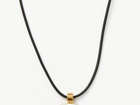 Square Pearl Pendant Cord Necklace | 18ct Gold Vermeil Pearl Online Hot Sale