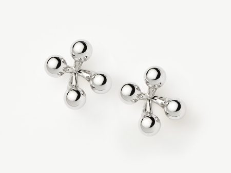 Atom Oversized Stud Earrings | Silver Plated Online