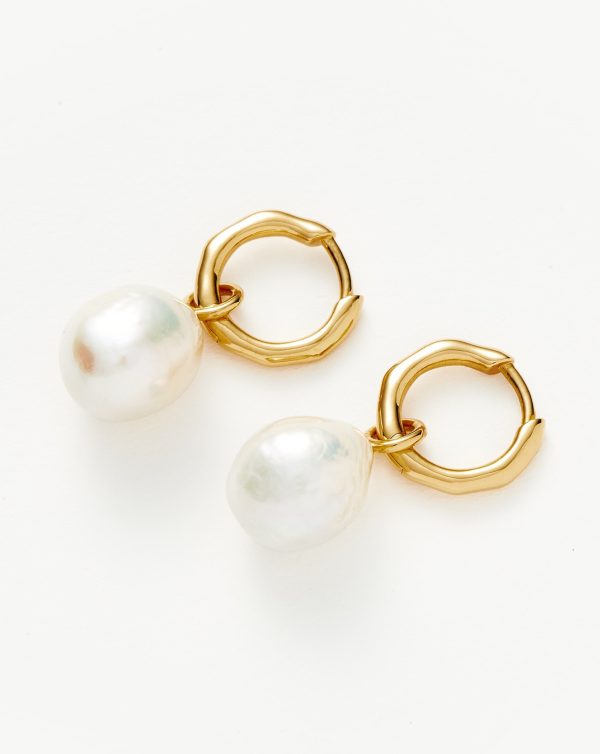 Pearl Drop Mini Hoop Earrings Fashion