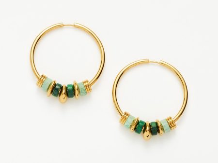 Abacus Beaded Large Charm Hoop Earrings | 18ct Recycled Gold Vermeil on Recycled Sterling Silver Hot on Sale