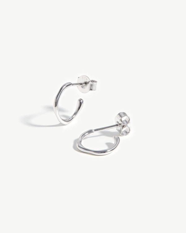 Mini Molten Hoop Earrings | Sterling Silver Online