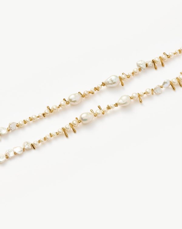 Mixed Pearl Statement Beaded Bracelet | 18ct Gold Plated Pearl on Sale