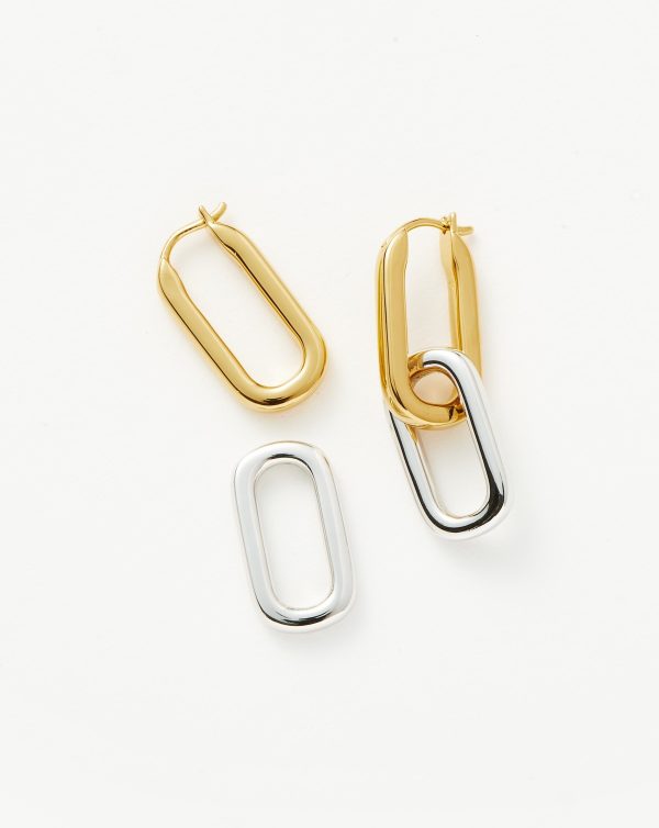 Ovate Double Link Hoop Earrings Supply