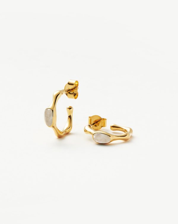 Magma Gemstone Small Hoop Earrings | 18ct Recycled Gold Vermeil on Recycled Sterling Silver Sale