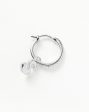 Initial Single Charm Hoop Earring  - Initial S | Sterling Silver Discount