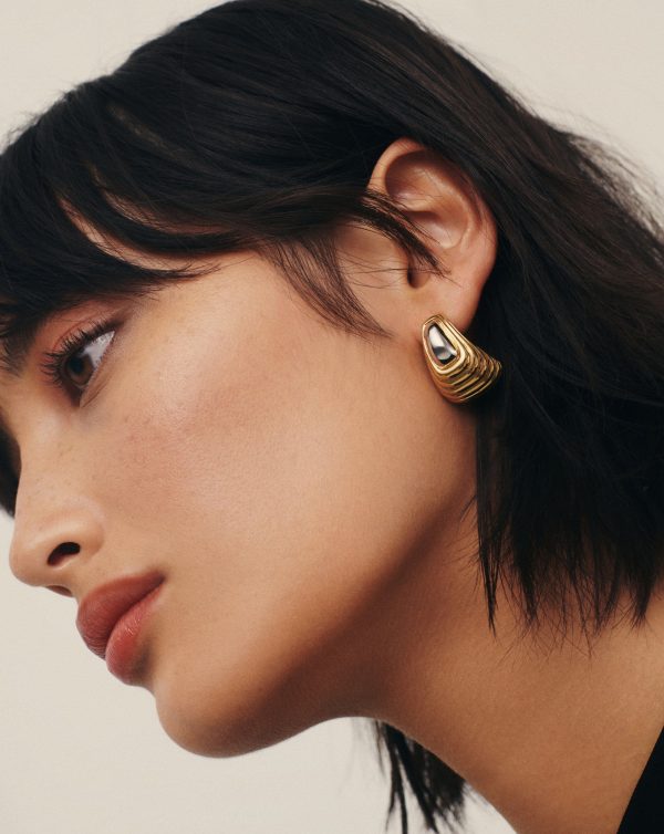 Ridge Oversized Earrings | Mixed Metal Sale