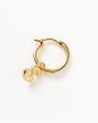 Initial Single Charm Hoop Earring - Initial S | 18ct Gold Vermeil Online now