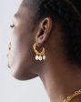 Molten Baroque Pearl Drop Hoop Earrings For Cheap