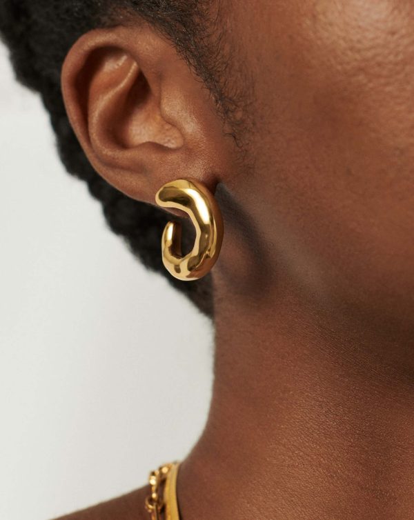 Molten Large Open Stud Earrings | 18ct Gold Plated Fashion