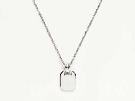 Engravable Small Tag Pendant Necklace | Sterling Silver Sale