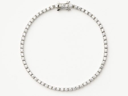 Classic Tennis Bracelet | Sterling Silver Cubic Zirconia For Sale