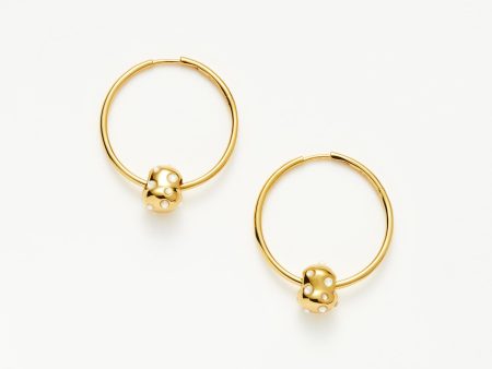 Abacus Nugget Medium Charm Hoop Earrings | 18ct Recycled Gold Vermeil on Recycled Sterling Silver Online now