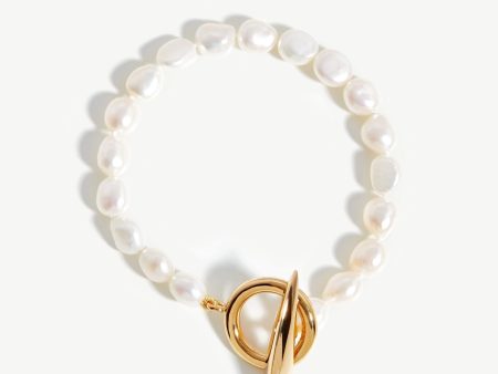 Baroque Pearl Claw T-Bar Bracelet | 18ct Gold Vermeil Pearl Hot on Sale