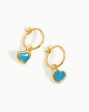 Jelly Heart Gemstone Charm Hoop Earrings Hot on Sale