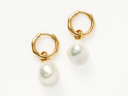 Pearl Drop Mini Hoop Earrings Fashion