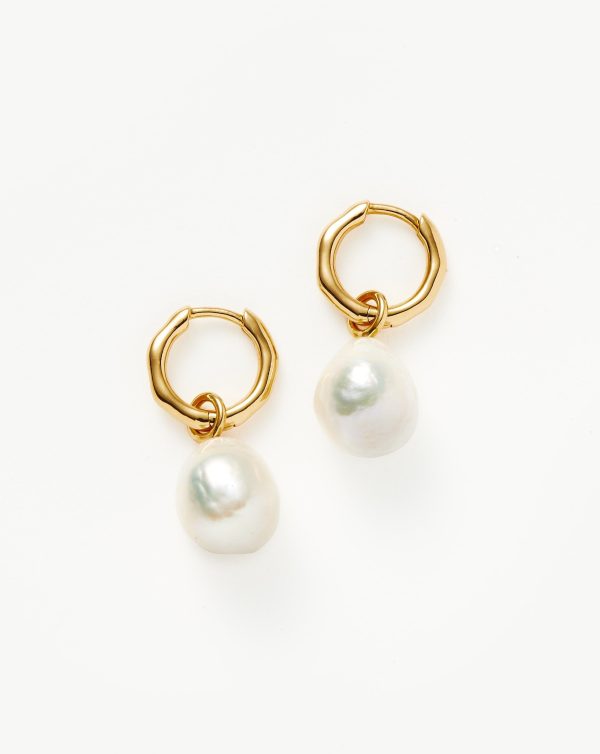 Pearl Drop Mini Hoop Earrings Fashion