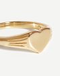 Fine Engravable Heart Signet Ring | 14ct Solid Gold Hot on Sale