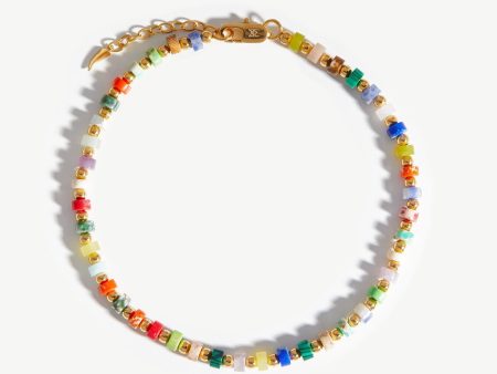 Beaded Anklet | 18ct Gold Plated Multi Beaded Online now