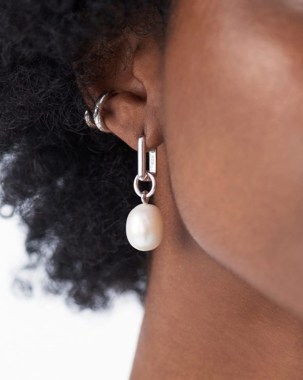 Baroque Pearl Single Ovate Earring | Sterling Silver Pearl Discount