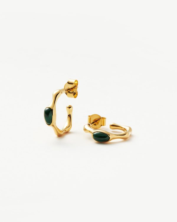 Magma Gemstone Small Hoop Earrings | 18ct Recycled Gold Vermeil on Recycled Sterling Silver Online Sale