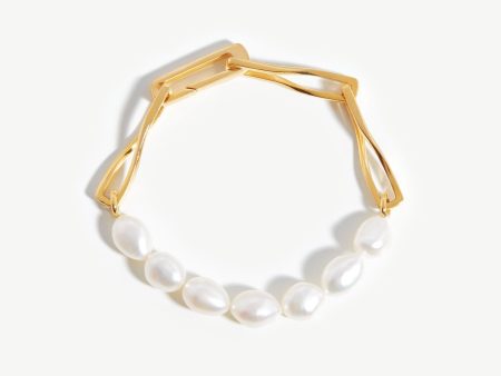 Baroque Pearl Twisted Link Bracelet | 18ct Gold Plated Pearl Online Hot Sale