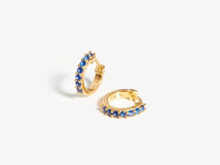 Classic Stone Huggies | 18ct Gold Vermeil Blue Zirconia Fashion