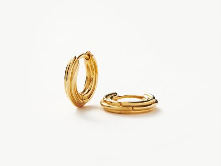 Ridge Mini Hoop Earrings | 18ct Gold Plated Online