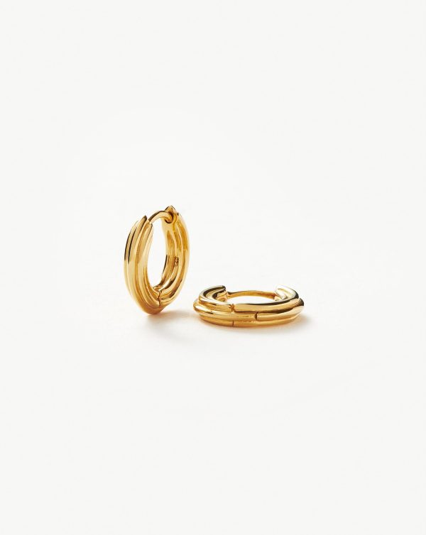 Ridge Mini Hoop Earrings | 18ct Gold Plated Online