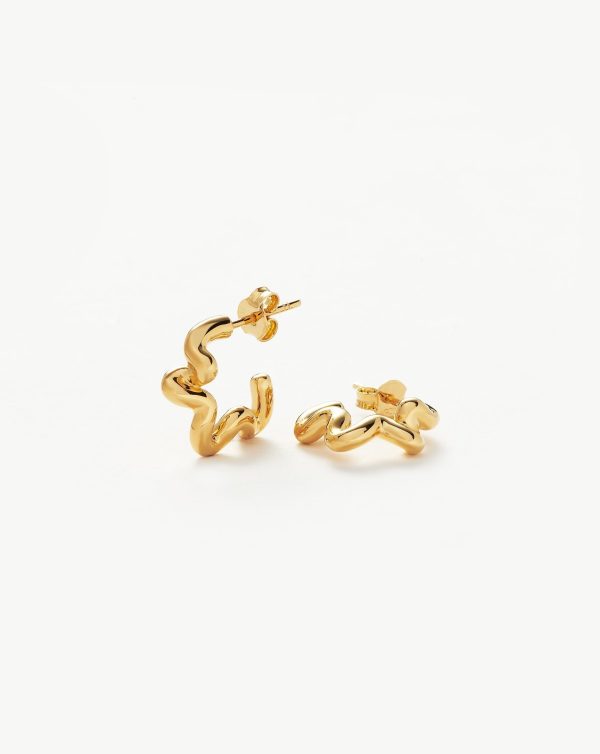 Squiggle Small Hoop Earrings Cheap