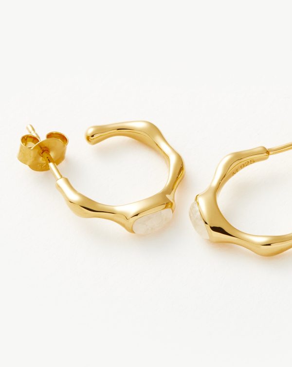 Magma Gemstone Small Hoop Earrings | 18ct Recycled Gold Vermeil on Recycled Sterling Silver Sale