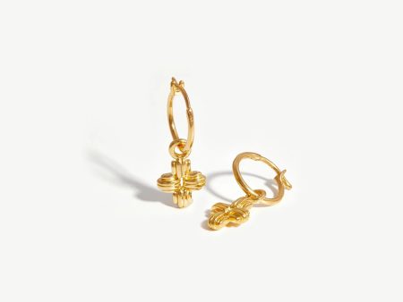 Lucy Williams Ridge Cross Charm Hoop Earrings Online Sale