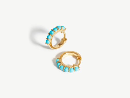 Gemstone Huggies | 18ct Gold Vermeil Turquoise Hot on Sale