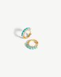 Gemstone Huggies | 18ct Gold Vermeil Turquoise Hot on Sale