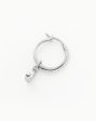 Initial Single Charm Hoop Earring  - Initial J | Sterling Silver Supply