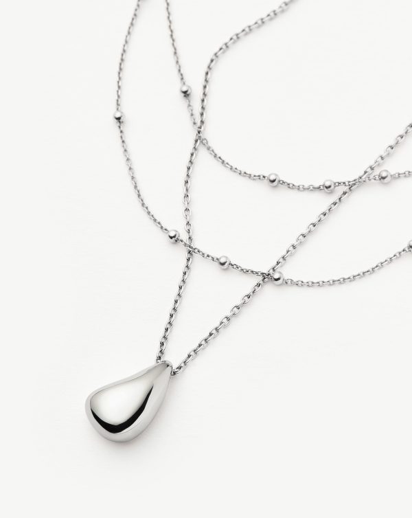 Savi Droplet Pendant & Double Necklace Set | Sterling Silver Online Hot Sale