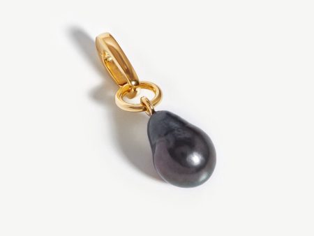 Baroque Pearl Clip-On Pendant | 18ct Gold Plated Grey Pearl For Cheap