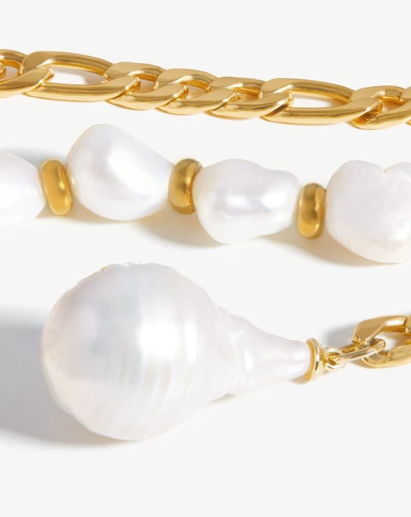 Baroque Pearl Figaro Chain Belt | 18ct Gold Plated Pearl Hot on Sale