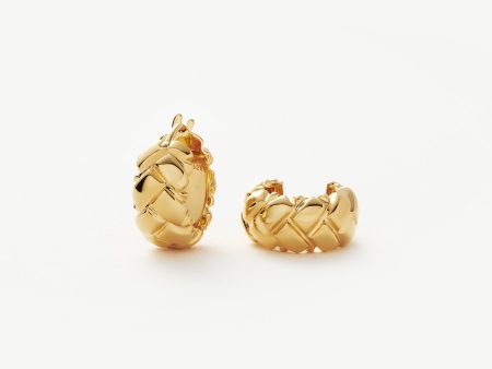 Lucy Williams Waffle Mini Hoop Earrings | 18ct Gold Vermeil on Sale