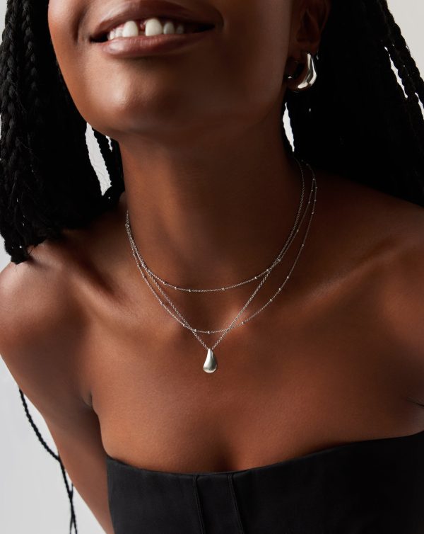 Savi Droplet Pendant & Double Necklace Set | Sterling Silver Online Hot Sale