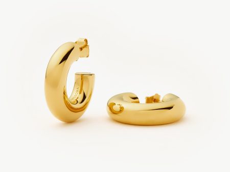 Chubby Medium Hoop Earrings | 18ct Gold Vermeil For Discount