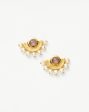 Limited Edition Zenyu Fan Pearl Stud Earrings Fashion